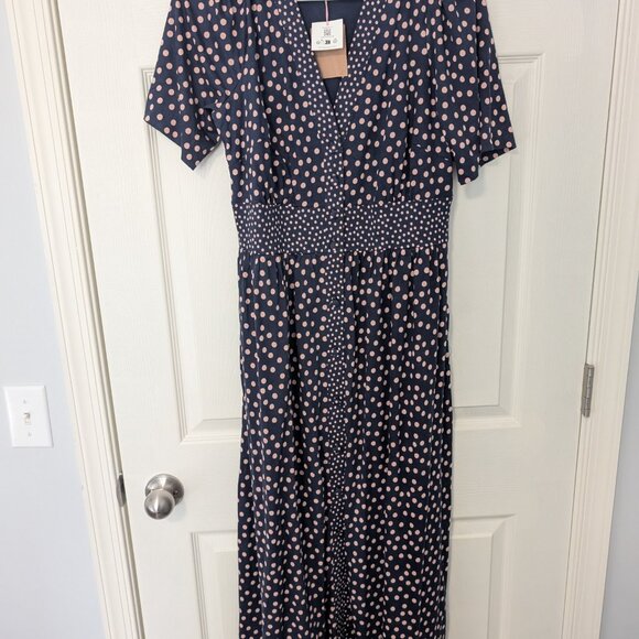 NWT Boden Natalia Jersey Tea Dress in French Navy/Ballet Slipper - Picture 3 of 4